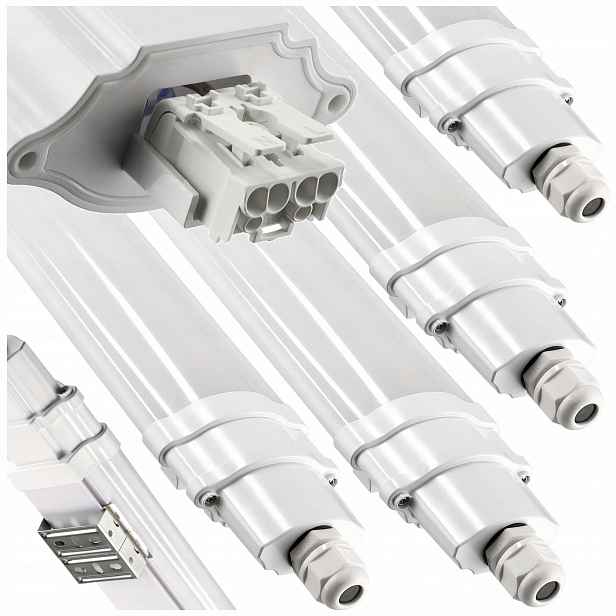 Hermetické Led svítidlo pro dílnu IP65 36W 120 cm 6600lm Stropní Svítidlo 4x