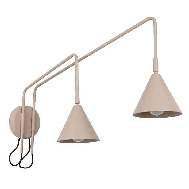 Nástěnná lampa Nox 2 taupe s vypínačem Kašmírová nástěnná lampa dvojitá SOllux
