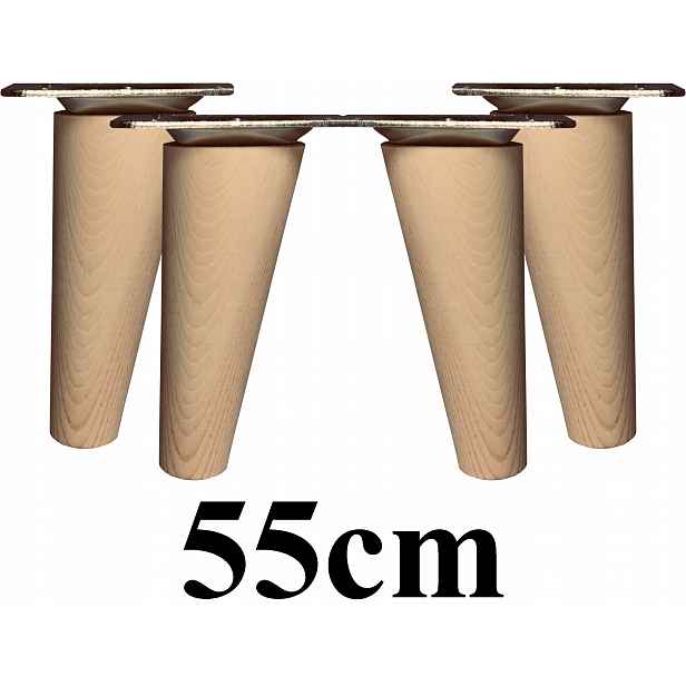 Nohy Nožky dřevěné šikmé 55 cm 4ks plechy