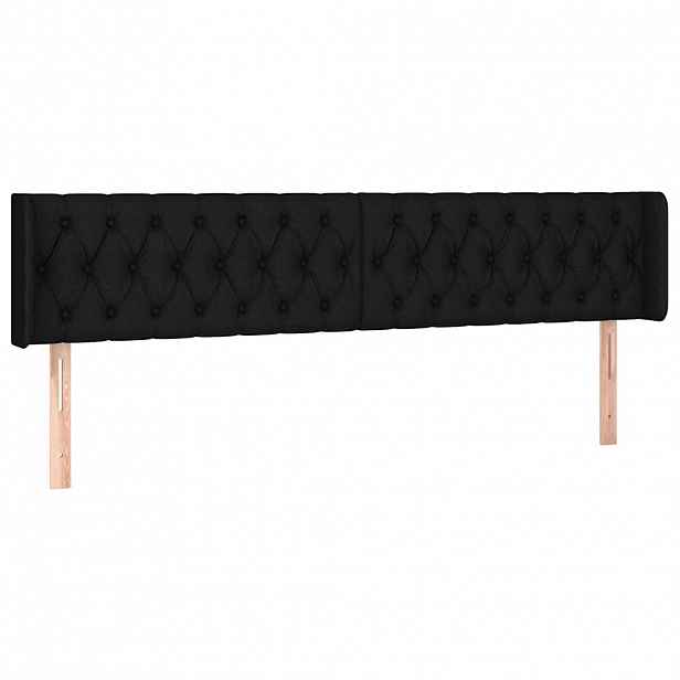 vidaXL Čelo postele typu ušák černé 183x16x78/88 cm textil