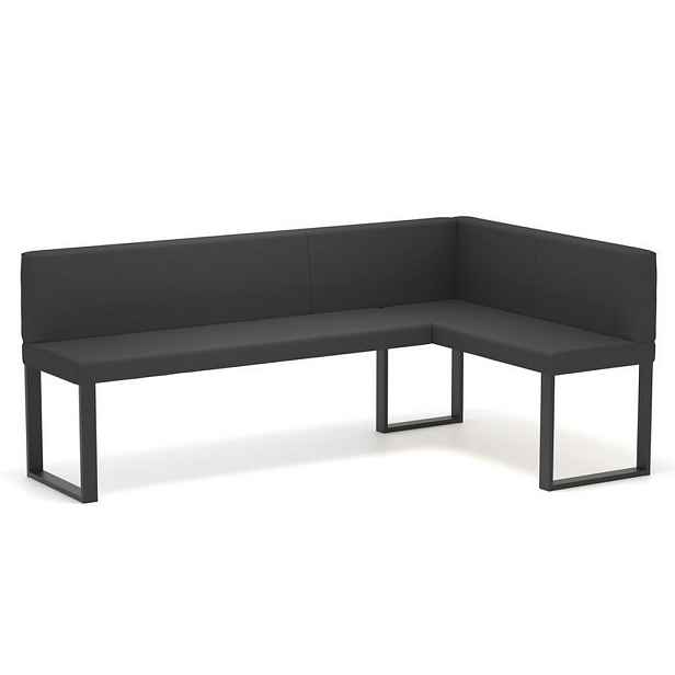 Idohome ROHOVÁ LAVICE SANA U pravá ekokůže hladká, 128/168 cm, černá