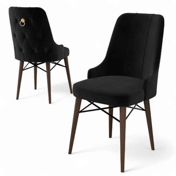 Sada židlí (6 kusů) Pare - Black, Brown