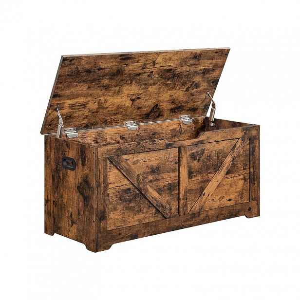 Úložná lavice 100×40×46 cm, rustikální hnědá