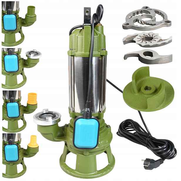 Čerpadlo Do Žumpy 1100 W S Drtičem 340 l/min Silné, Litinové Pro Odpadní Vodu