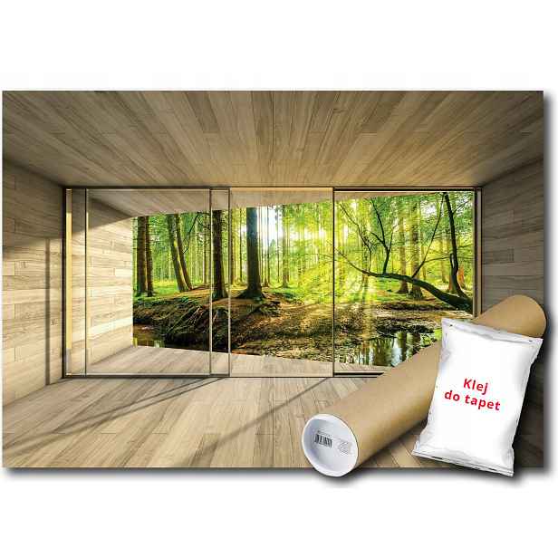 Vinylová fototapeta Les Okno Terasa 3D 152x104