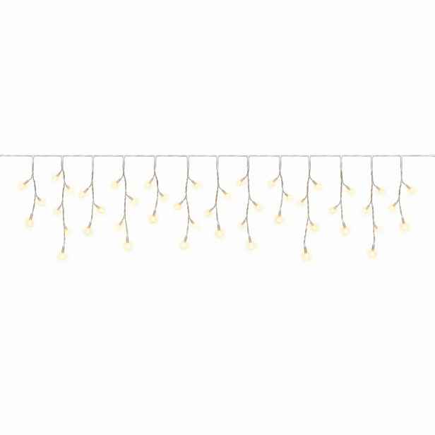 Easy Fix venkovní LED rampouchy, světelné, 300 × 50 cm, ledově bílá, 114 diod, bílý kabel, IP67, prodlužovací