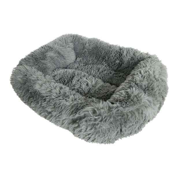 Šedý chlupatý pelíšek pro pejska nebo kočičku Bear grey - 55*42*15cm Mars & More