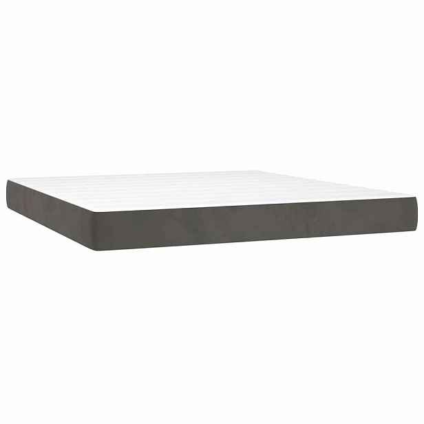 vidaXL Taštičková matrace střední tvrdost tmavě šedá 180 x 200 x 20 cm samet