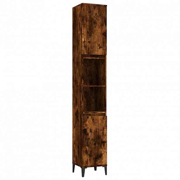 vidaXL Koupelnová skříňka kouřový dub 30x30x190 cm kompozitní dřevo