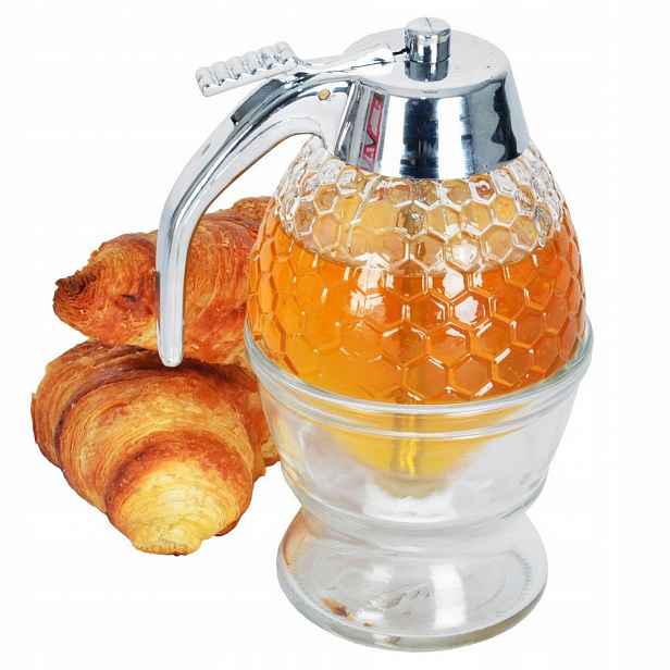 Dávkovač medu a sirupu Dispenser Dávkovač Skleněná nádoba na med 250 ml