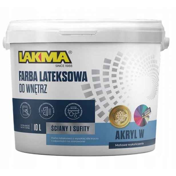 Barva Latexová emulze Bílá Akryl-w Lakma 10 L