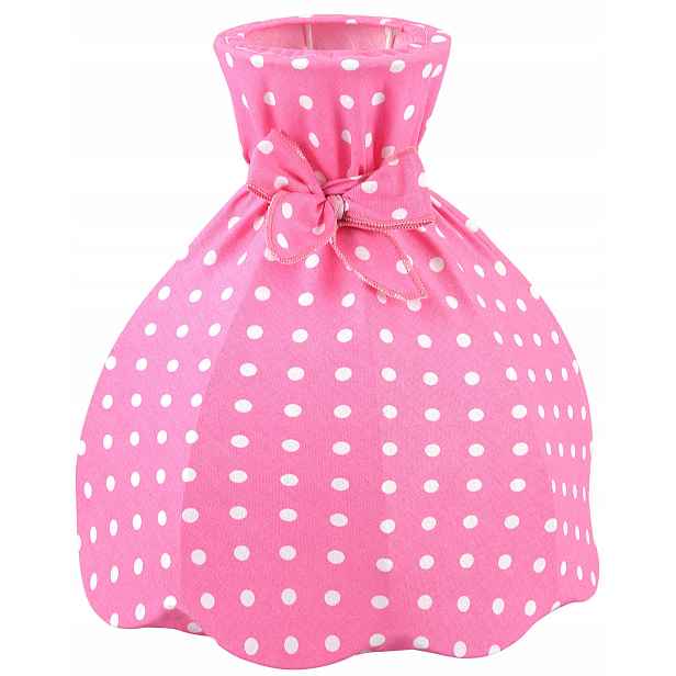 Růžové stínítko s bílými puntíky 10/24/24 cm pro stolní noční lampičku