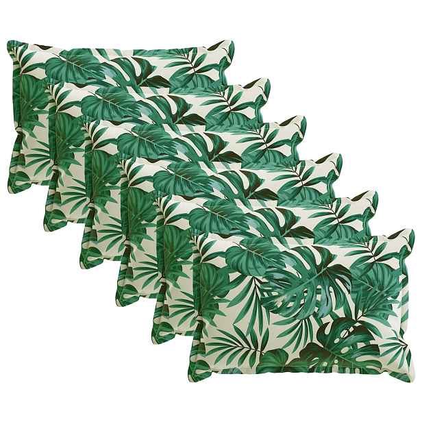 vidaXL Odhazovací polštář 6 ks HOUTEN Vzor listů 40 x 60 cm Polyester