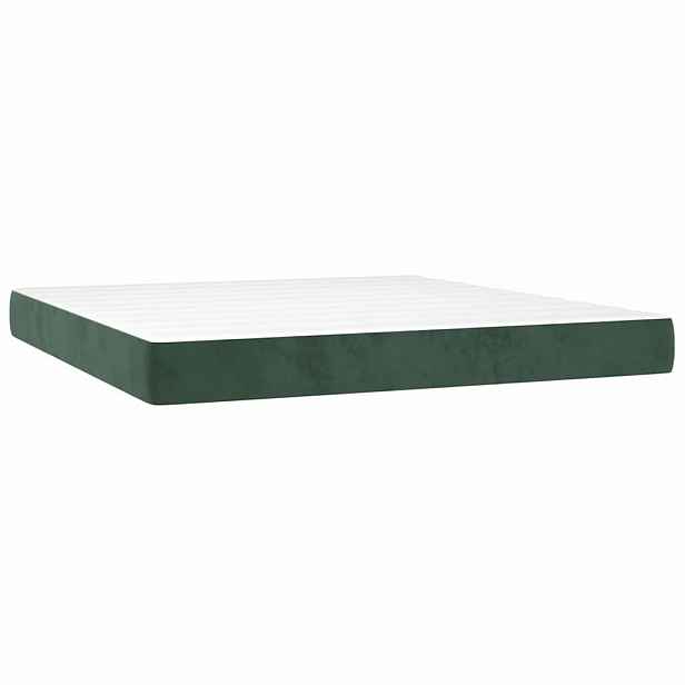 vidaXL Taštičková matrace střední tvrdost tmavě zelený 180 x 200 x 20 cm samet
