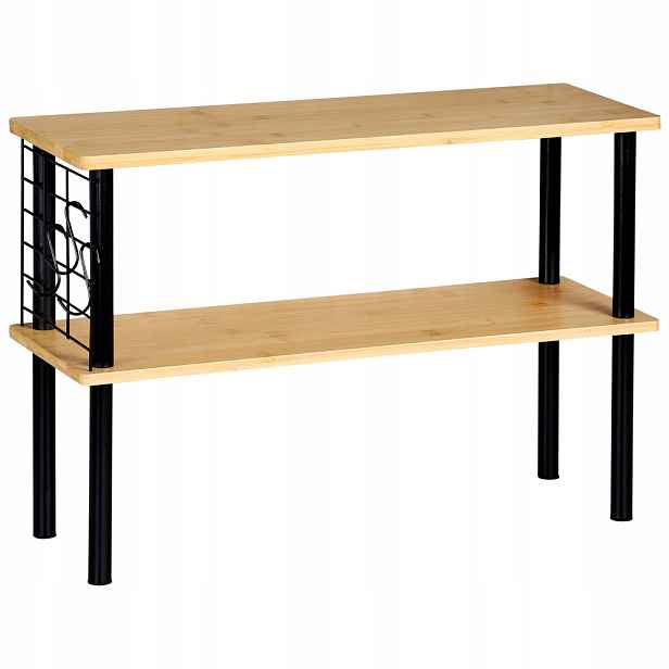 Bambusová Kuchyňská Police Na Pracovní Desku 55 X 20 X 38 CM S Háky Na Nářadí