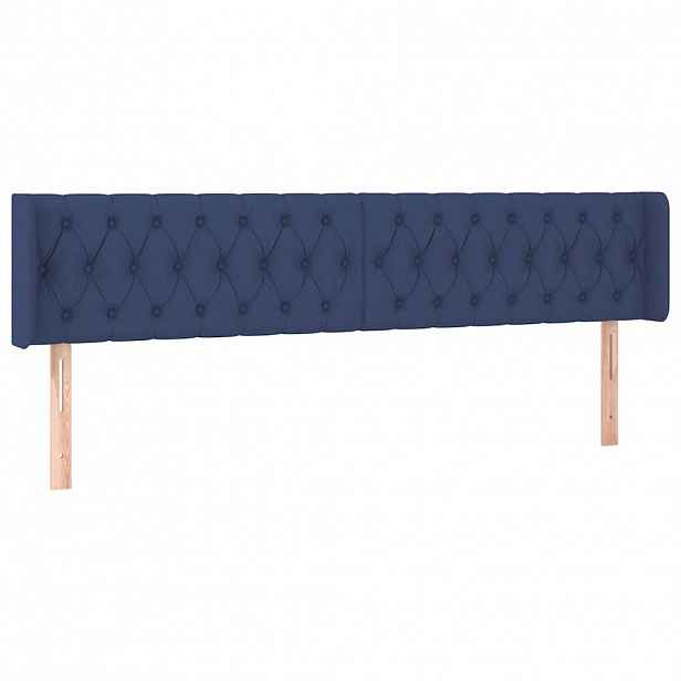 vidaXL Čelo postele typu ušák modré 183x16x78/88 cm textil