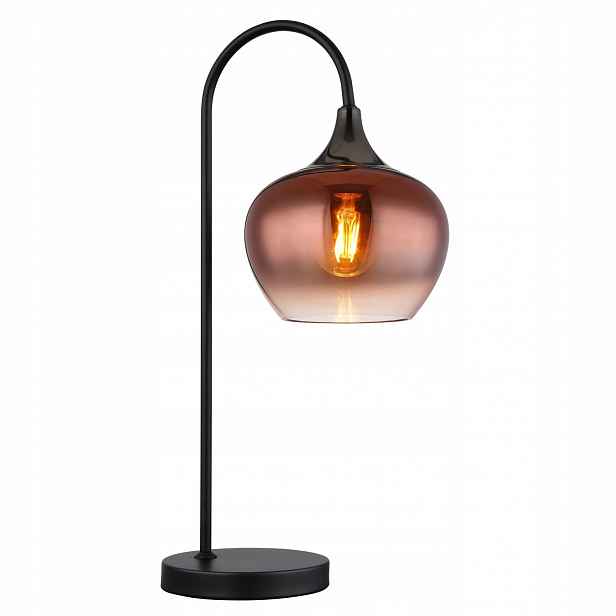 Černá stolní lampa Maxy s měkkým leskem do kanceláře i obývacího pokoje Globo