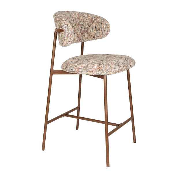 Hnědá čalouněná barová židle (výška sedáku 65 cm) Claes – White Label