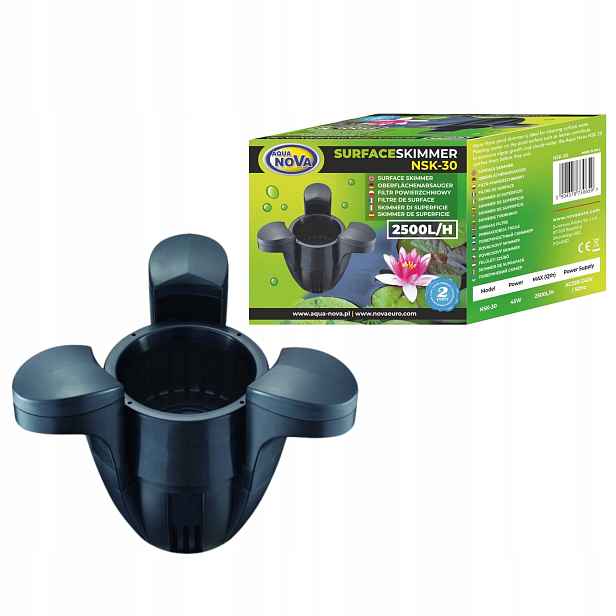 Povrchový skimmer pro jezírko Aqua Nova NSK-30 2500 l/h