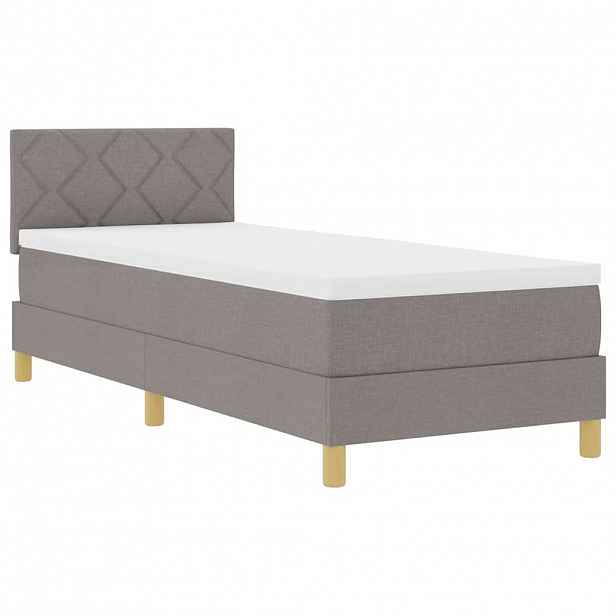 vidaXL LED box pružinová postel s čelo Taupe 80 x 200 cm textil