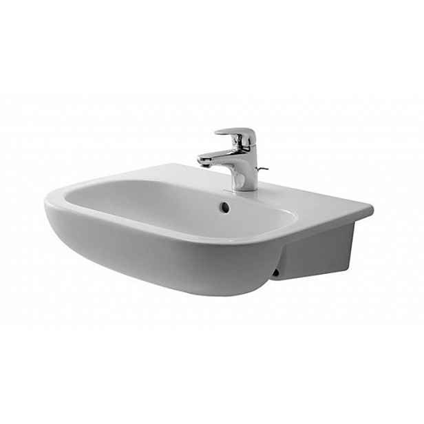 Duravit D-Code - Umyvadlo zápustné 55x44 cm, s 1 otvorem pro baterii, alpská bílá 0339550000
