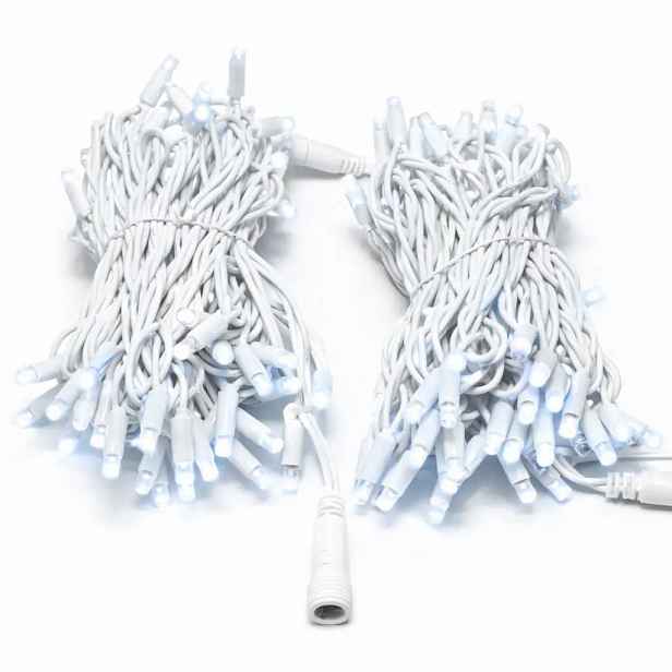 Easy Fix LED světelný řetěz, 20 m, venkovní, ledově bílá s FLASH, 120 diod, bílý kabel, IP67