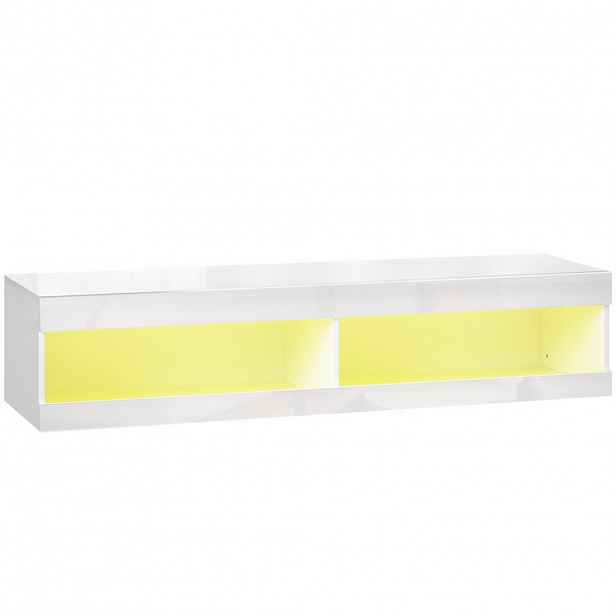 HOMCOM TV skříňka, závěsná TV skříňka s RGB LED osvětlením, otevřený úložný prostor
