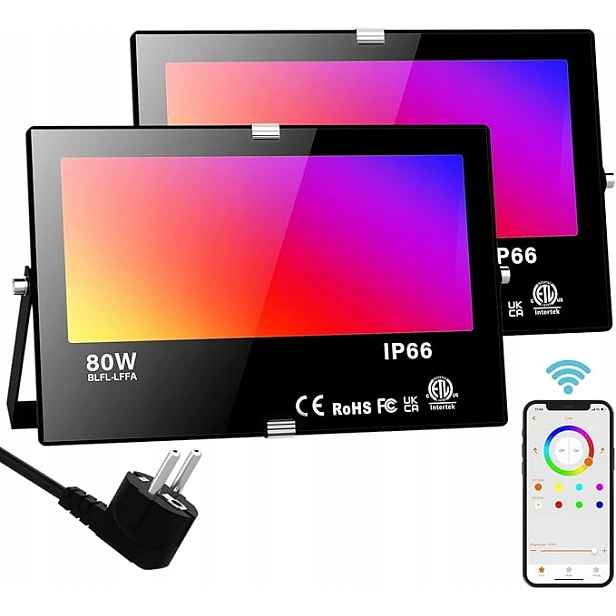 Reflektor Rgb Led venkovní 80W Bluetooth Inteligentní stmívatelné světlo