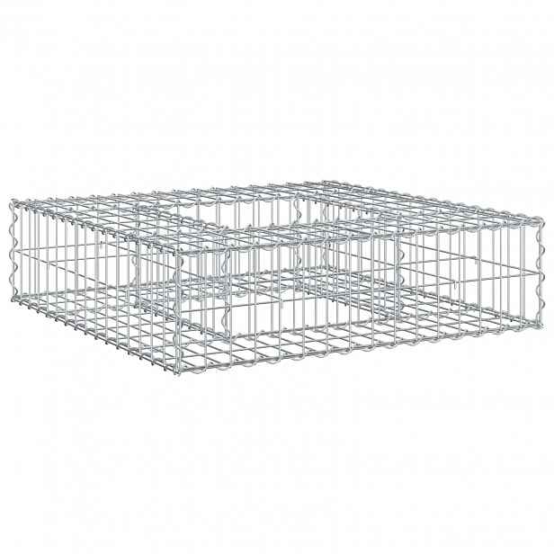 vidaXL Gabionový vyvýšený záhon 80 x 80 x 20 cm Pozinkovaná ocel