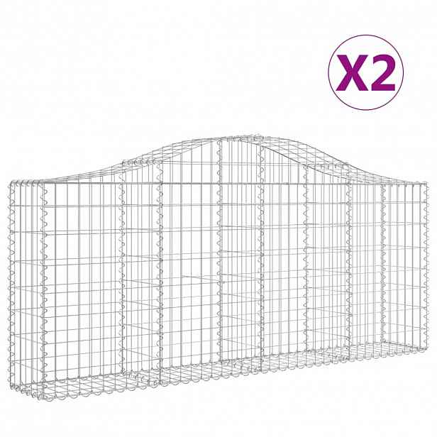 vidaXL Klenuté gabionové koše 2 ks 200x30x80/100 cm pozinkované železo