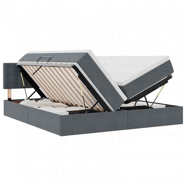 vidaXL Postel s úložným prostorem 2 ks Tmavě šedá 180 x 200 cm Velvet