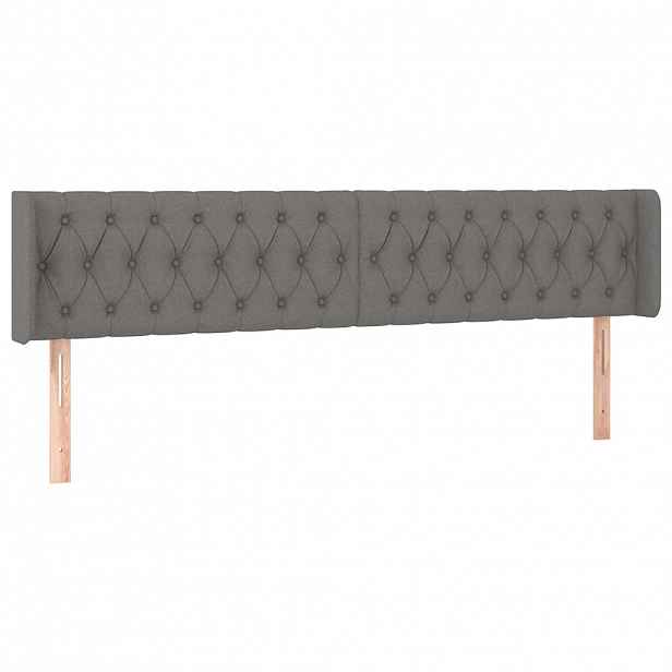 vidaXL Čelo postele typu ušák tmavě šedé 203x16x78/88 cm textil