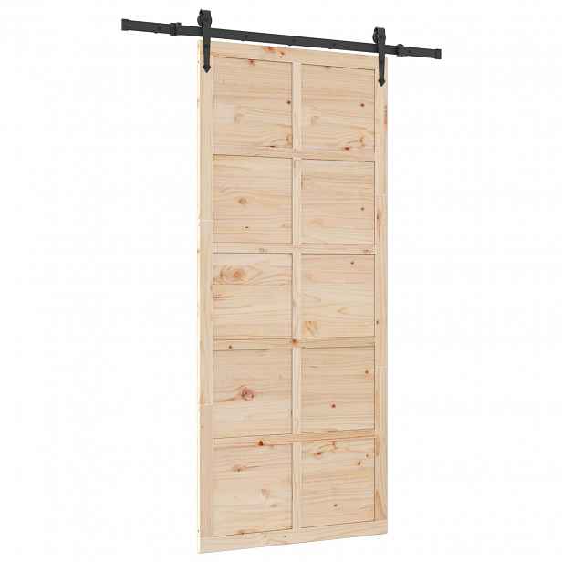 vidaXL Posuvné dveře 80 x 208 cm Masivní borovicové dřevo Přírodní