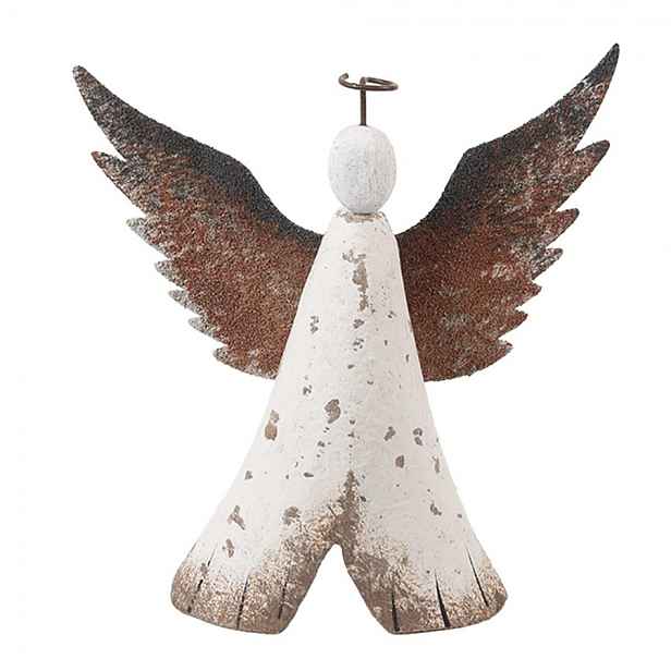 Dekorace dřevěná figurka anděl Angel Rustic M - 14*4*15 cm Clayre & Eef