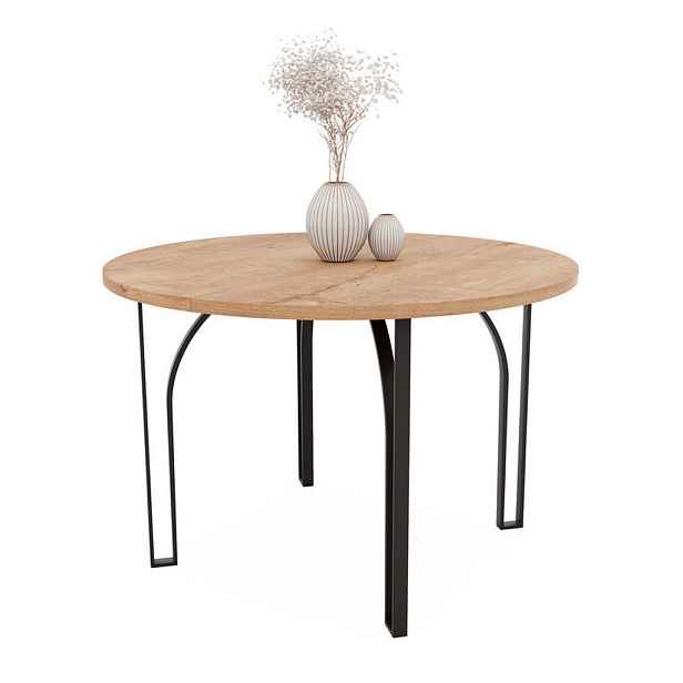 Idohome JÍDELNÍ STŮL ASTRO rozkládací 100/76 cm, černý / dub