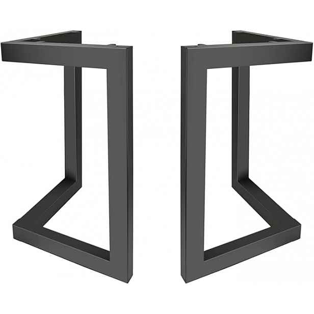 Kovové nohy pro nábytek, stůl 4ks Diy tvar písmene V, černé, matné 45 cm
