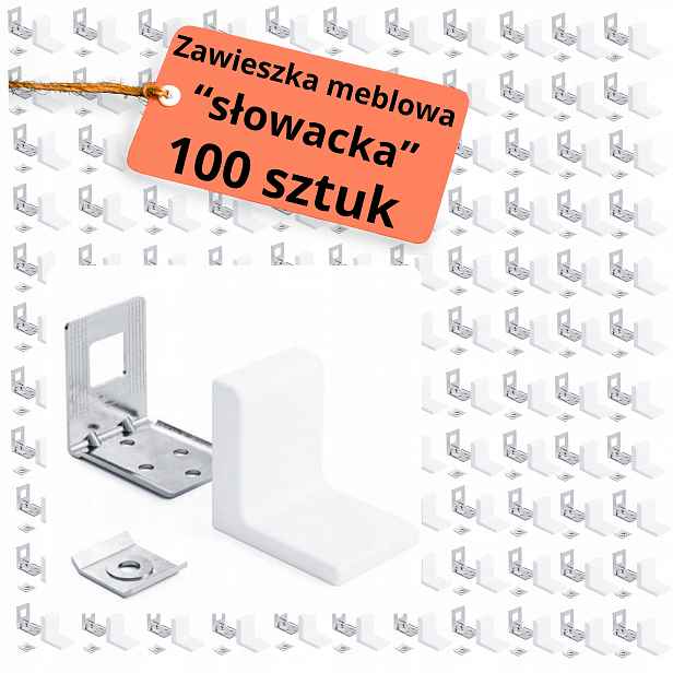 Nábytkový Závěs Na Skříňky Slovenský Nastavitelný Bílý Atm Komplet 100 Kusů