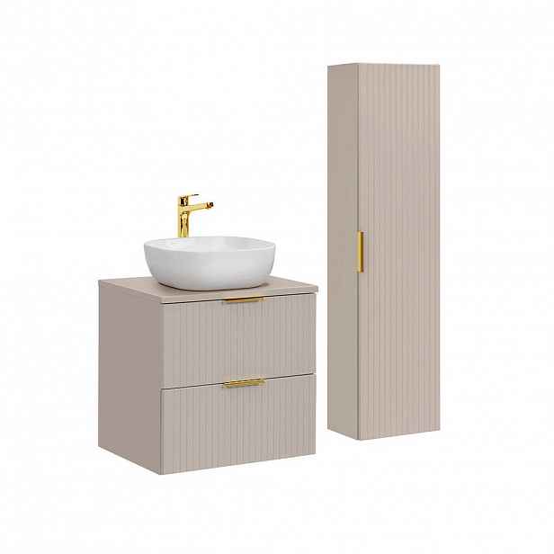 Petits-meubles KOUPELNOVÝ NÁBYTEK 60.6cm Adriel 2er-Set Béžová
