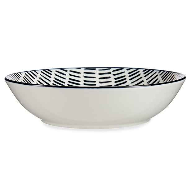 VESSIA Porcelánový hluboký talíř LINEAS 20 cm bílý/černý