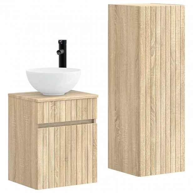 vidaXL Sada koupelnového nábytku 2 ks Dub sonoma 33 x 34,5 x 100 cm