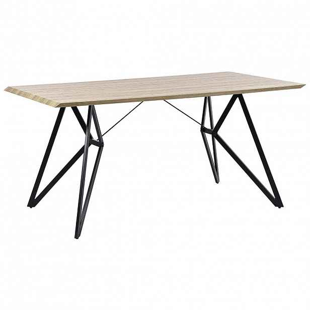 Beliani JÍDELNÍ STŮL 160/90/76 cm Světle hnědý, Černý Obdélníkový Buscot