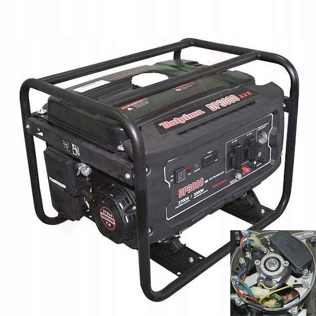 Jednofázový generátor Dolpima 3000 W 7 Km měď Avr benzín