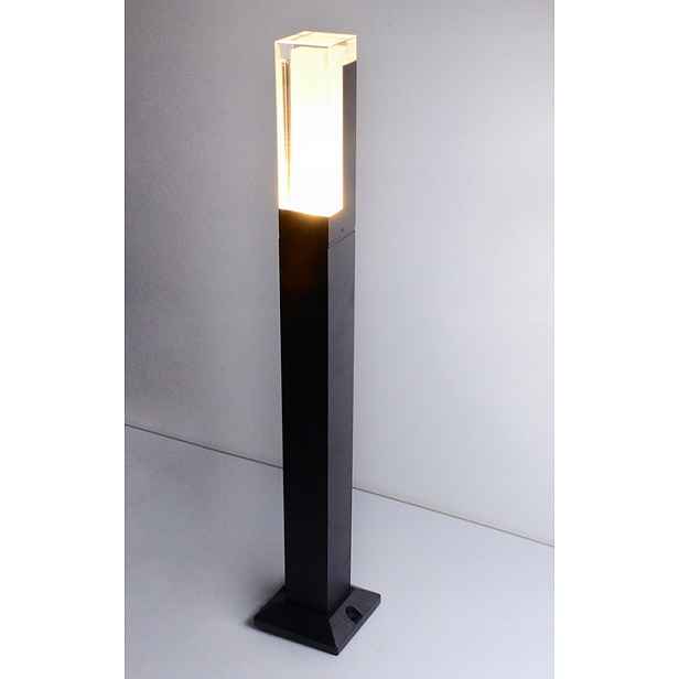 Zahradní lampa 10 W, výška 80 cm, jasné světlo, senzor pohybu/soumraku