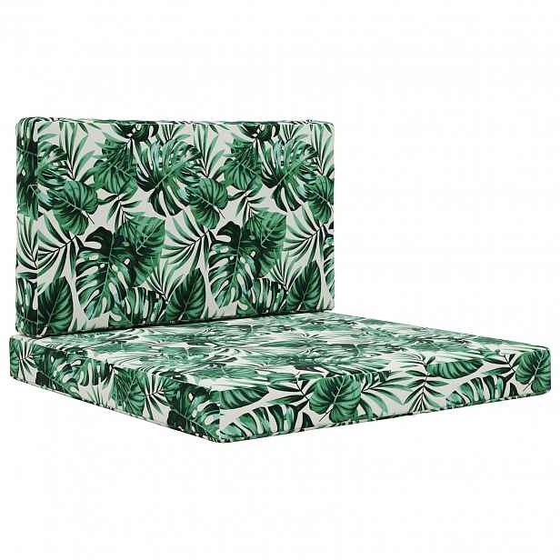vidaXL Venkovní polštář na pohovku Polyester Vzor listů 80 x 80 cm