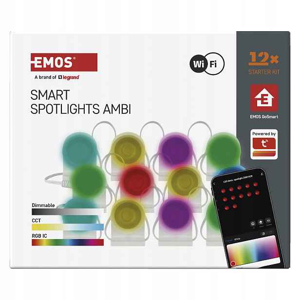 GoSmart Led bodové svítidlo – řetěz 255 cm, 12 dílů, 7 W, Rgbic+cct,…
