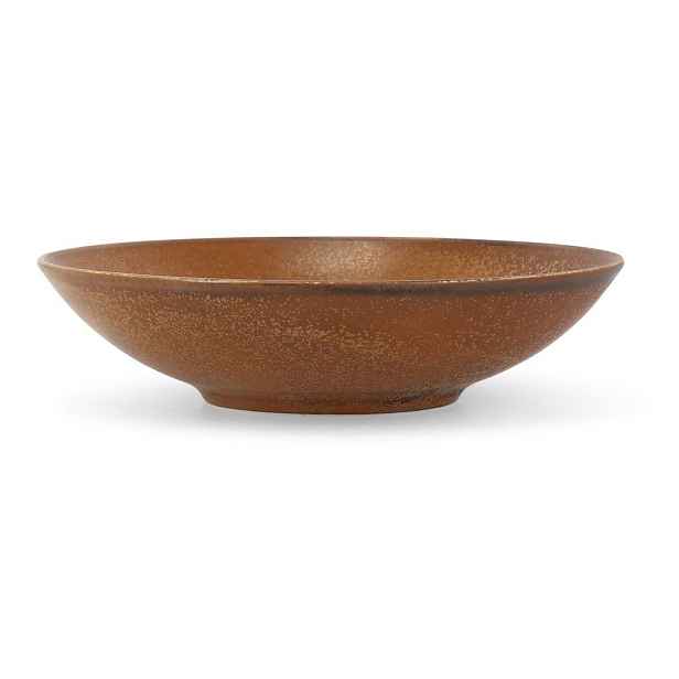 Hnědý hluboký  porcelánový talíř ø 26 cm Ovio – BonBistro