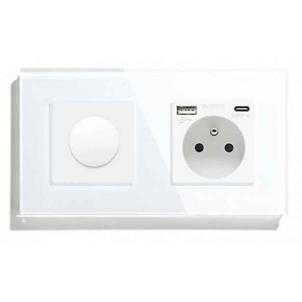 Klasický Mechanický Stmívač, Otočný Vypínač, Zásuvka Usb A+c Qc 20 W