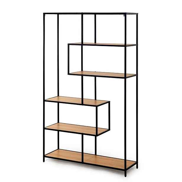 Kovový regál LOFTY GRID Classic Oak, 185 x 114 cm