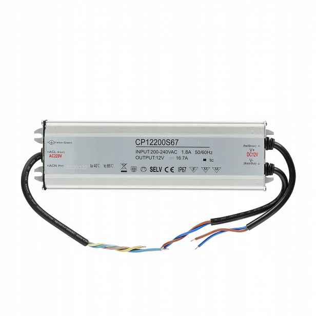 Led zdroj pro instalaci Led pásků 12V 200W 16,7A IP67