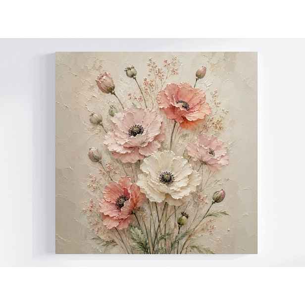 Obraz Na Plátně Canvas Kytice Květiny Máky Zahrada Louka Retro Vintage 50x50
